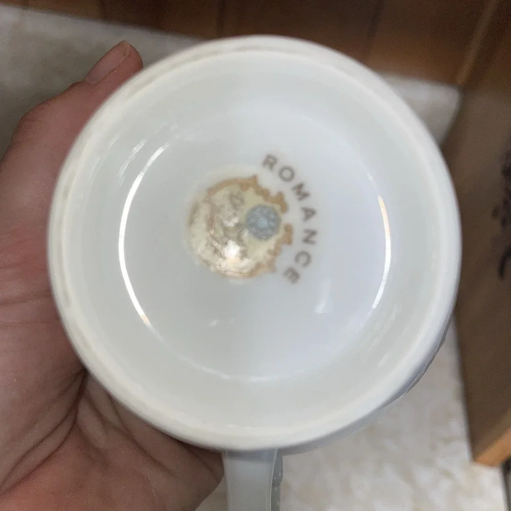 Vintage Romance Diamond China Sugar‎ Bowl With Lid And Creamer- Made In Japan